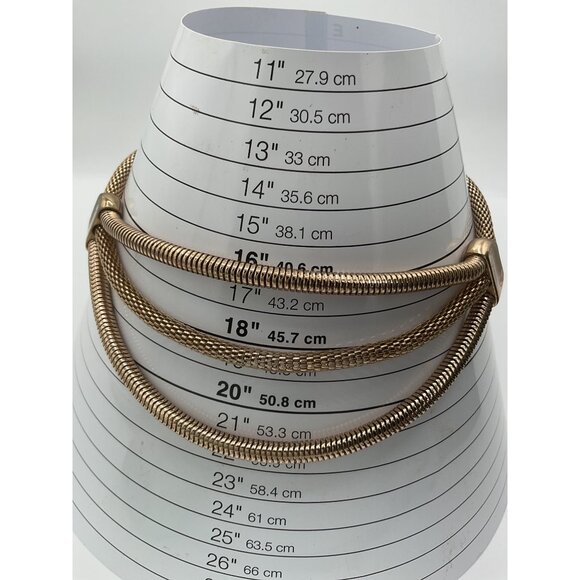 Vintage Gold-Tone Multistrand Snake Chain Necklace With Lobster Claw Closure - Picture 2 of 4